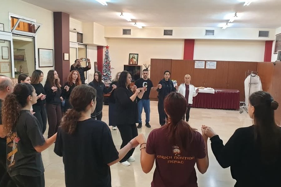 Κοινή πρόβα για τα χορευτικά τμήματα που θα εκπροσωπήσουν την Πιερία στο 19ο Φεστιβάλ Ποντιακών Χορών