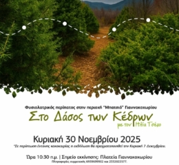 Φυσιολατρικός Περίπατος στο «Δάσος των Κέδρων» Γιαννακοχωρίου