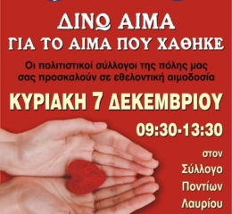 Στο Λαύριο «Δίνουν αίμα για το αίμα που χάθηκε»