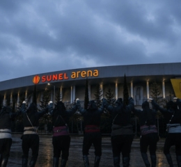 Οι Πυρριχιστές στον αγώνα της ΑΕΚ BC με Άρη Betsson