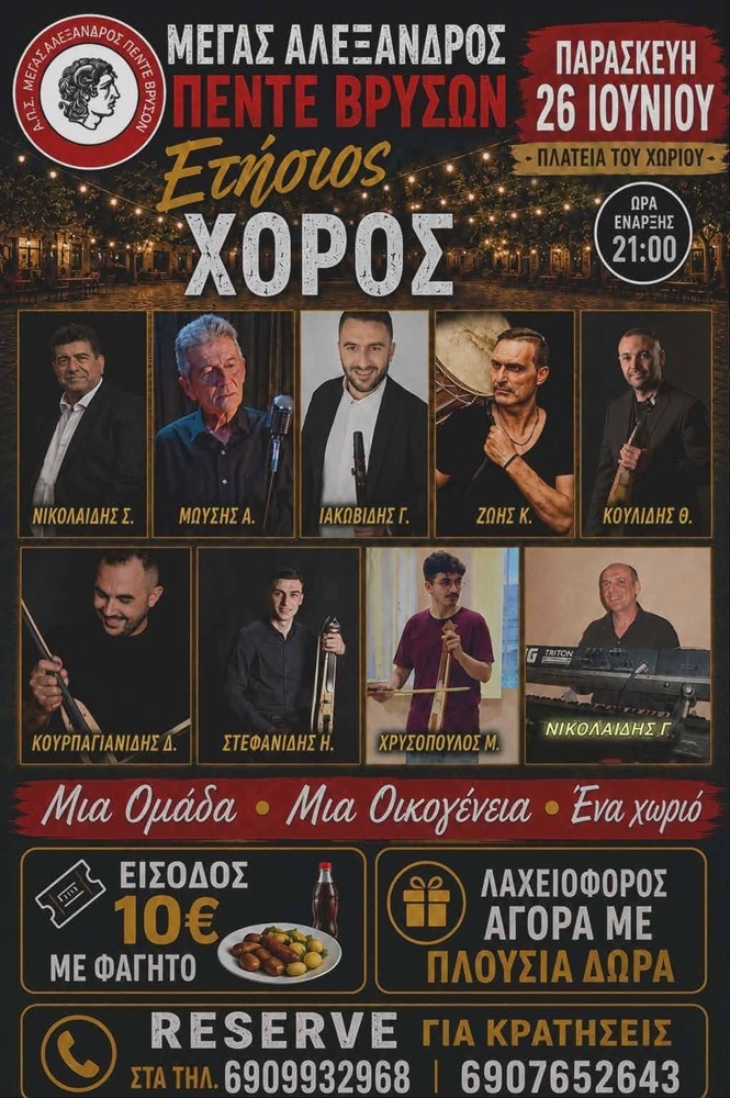 Έρχεται ο Ετήσιος Χορός από τον ΠΣ «Μέγας Αλέξανδρος Πέντε Βρυσών»