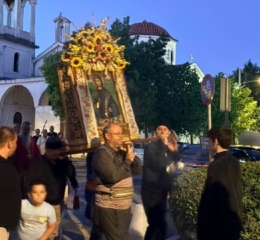 Στην περιφορά της εικόνας της Αγίας Παρασκευής συμμετείχε ο «Εύξεινος Πόντος» Μεταμόρφωσης 